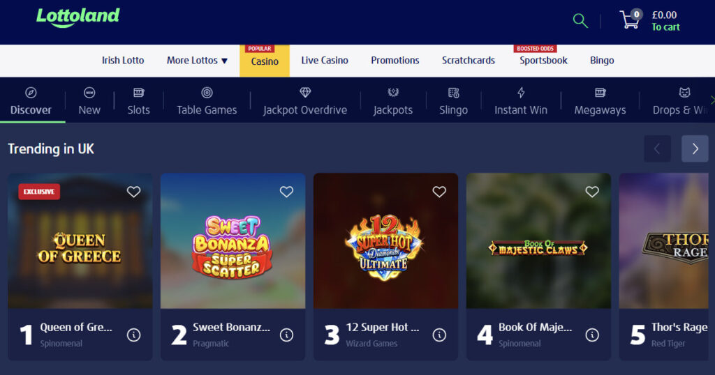 Popular independent casino site - Lottoland